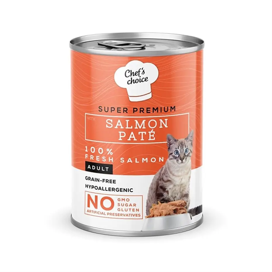 CHEF'S CHOİCE SOMONLU YETİŞKİN KEDİ KONSERVESİ 400GR