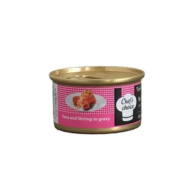 CHEF'S CHOİCE TON BALIKLI ETLİ KARİDESLİ SOSLU KEDİ KONSERVESİ 80 GR
