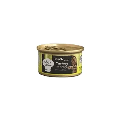 CHEF'S CHOİCE ÖRDEKLİ HİNDİLİ SOSLU KEDİ YAŞ MAMASI 80 GR