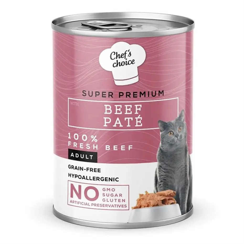 CHEFS CHOİCE SIĞIR ETLİ EZME KEDİ KONSERVE MAMASI 400GR