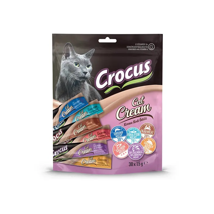 CROCUS MULTİPACK 6 ÇEŞİT KREMA KEDİ ÖDÜLÜ 30X15GR