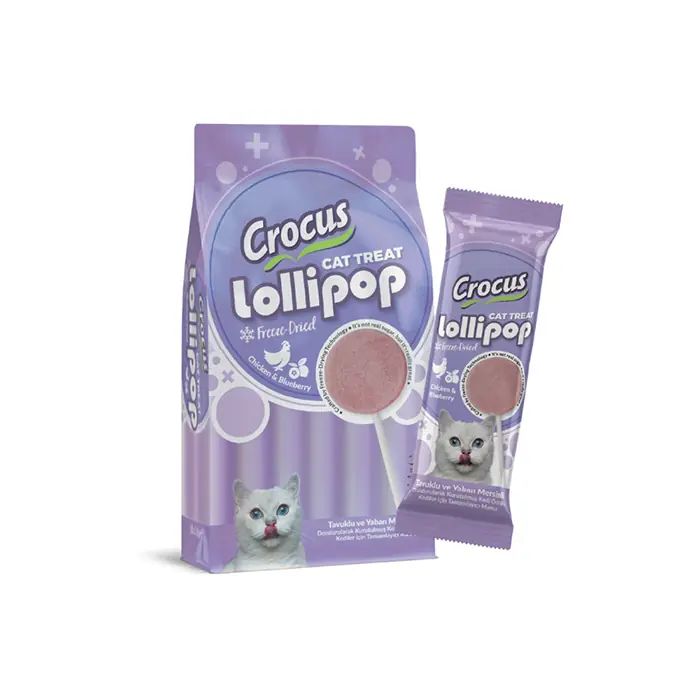 CROCUS TAVUKLU VE YABAN MERSİNLİ LOLİPOP KEDİ ÖDÜLÜ 10LU