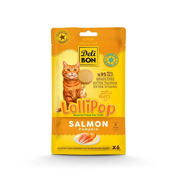 DELİBON SOMONLU LOLİPOP KEDİ ÖDÜL MAMASI 6LI