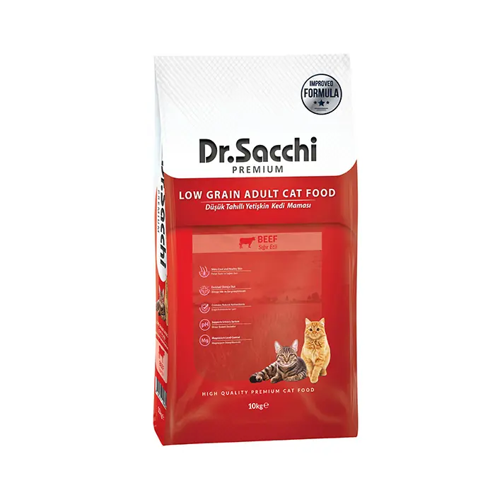 DR.SACCHİ DÜŞÜK TAHILLI SIĞIR ETLİ YETİŞKİN KEDİ MAMASI 10KG