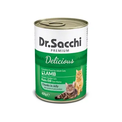 DR.SACCHİ KUZU ETLİ YETİŞKİN KEDİ KONSERVESİ 400GR