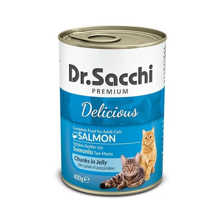 DR.SACCHİ SOMONLU YETİŞKİN KEDİ KONSERVESİ 400 GR