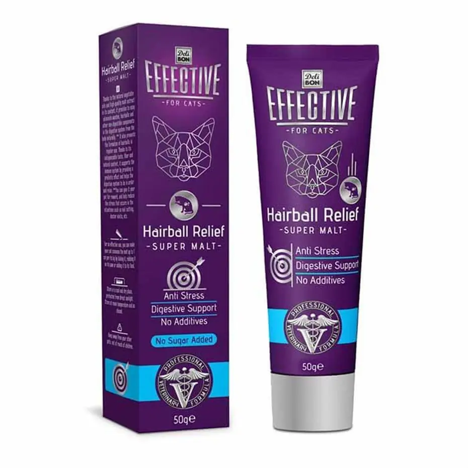 EFFECTİVE HAİRBALL RELİEF SUPER KEDİ TÜY YUMAK ENGELLEYİCİ MALT 50G