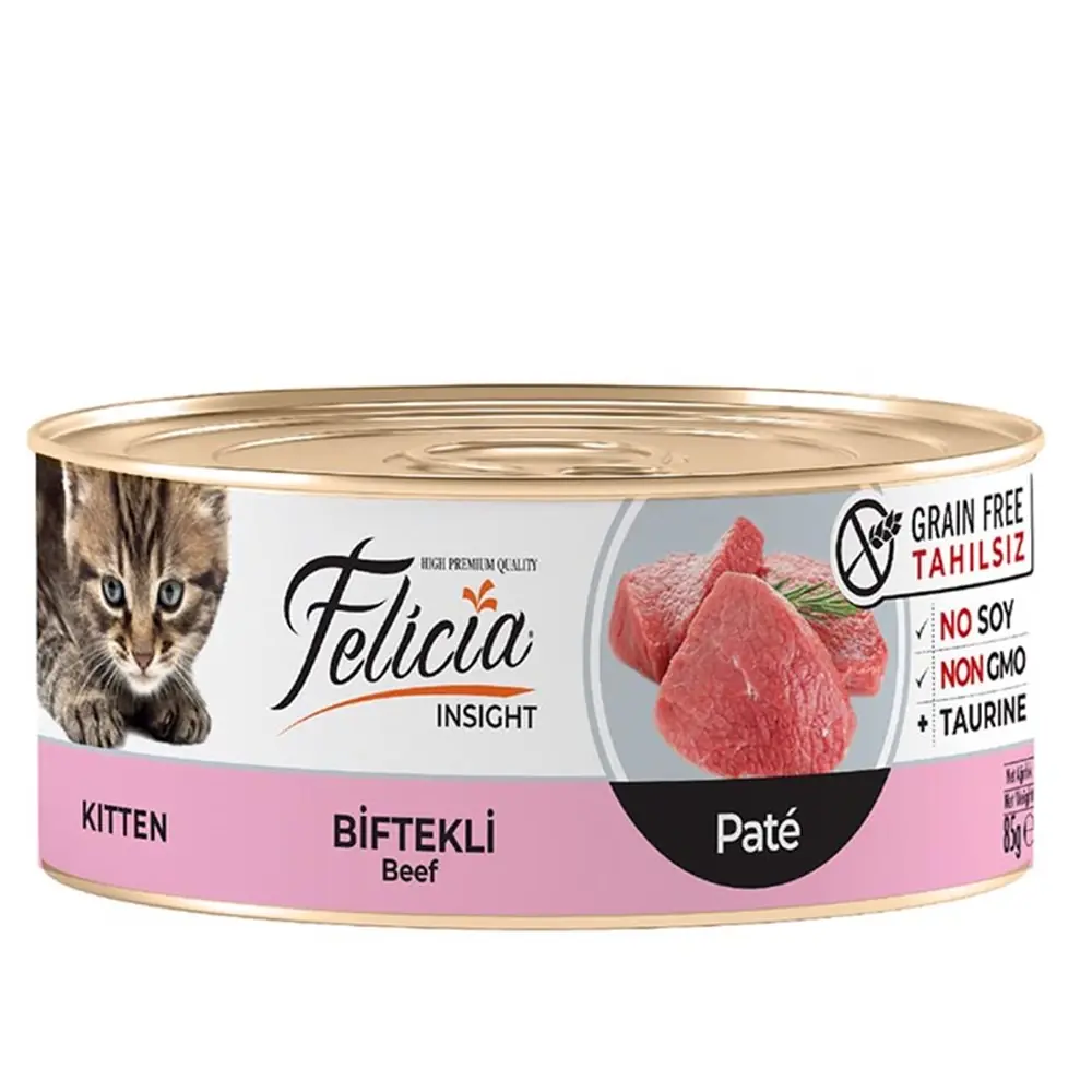 FELİCİA TAHILSIZ KIYILMIŞ BİFTEKLİ YAVRU KEDİ KONSERVESİ 85 GR