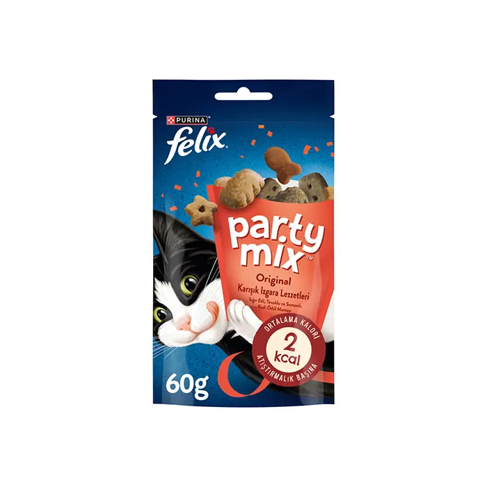 FELİX PARTY MİX ORİGİNAL KARIŞIK IZGARA LEZZETLERİ KEDİ ÖDÜL MAMASI 60GR