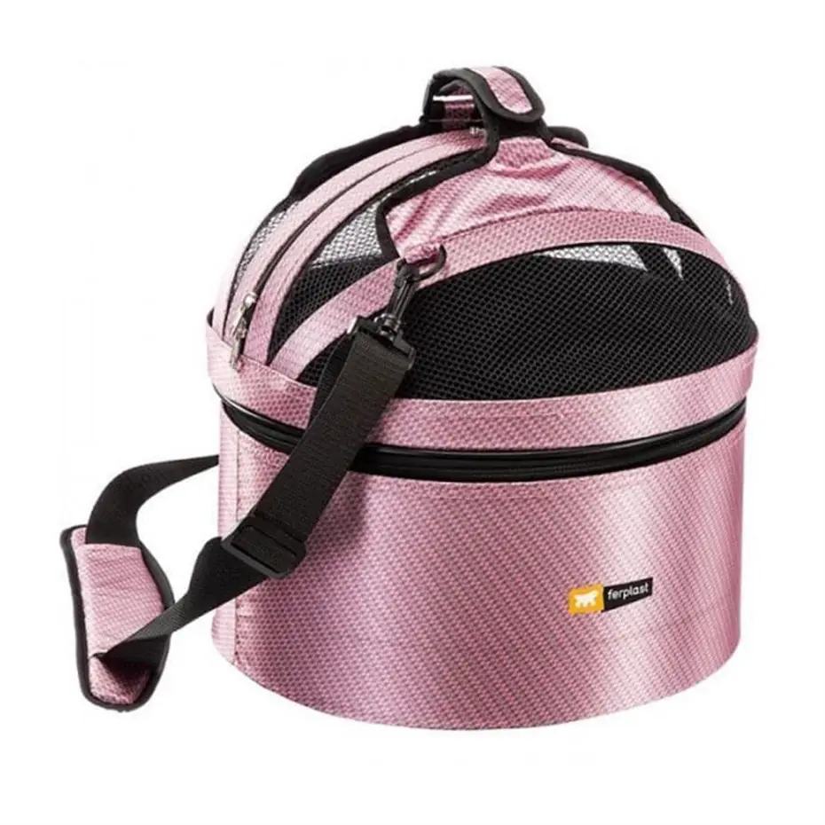 FERPLAST COCOTTE FİLELİ KEDİ VE KÜÇÜK IRK KÖPEK TAŞIMA ÇANTASİ 35X34CM PEMBE