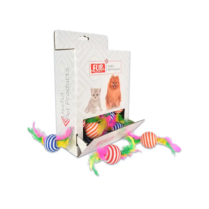 FLİP CT15012 TÜYLÜ SİLİNDİR VE TOP KEDİ OYUNCAĞI 13CM