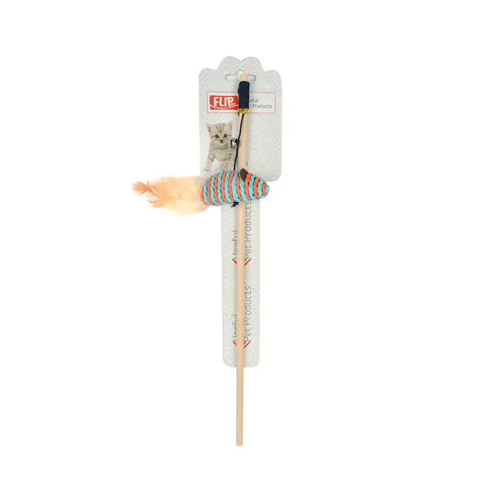 FLİP CW17093-1 AHŞAP SAPLI FARELİ KEDİ OLTASI 40CM