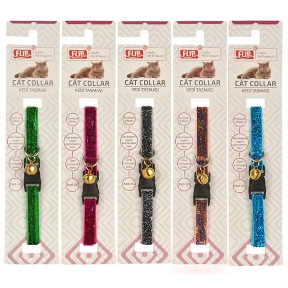 FLİP ZİLLİ ELEGANCE SİMLİ KEDİ BOYUN TASMASI 25CM