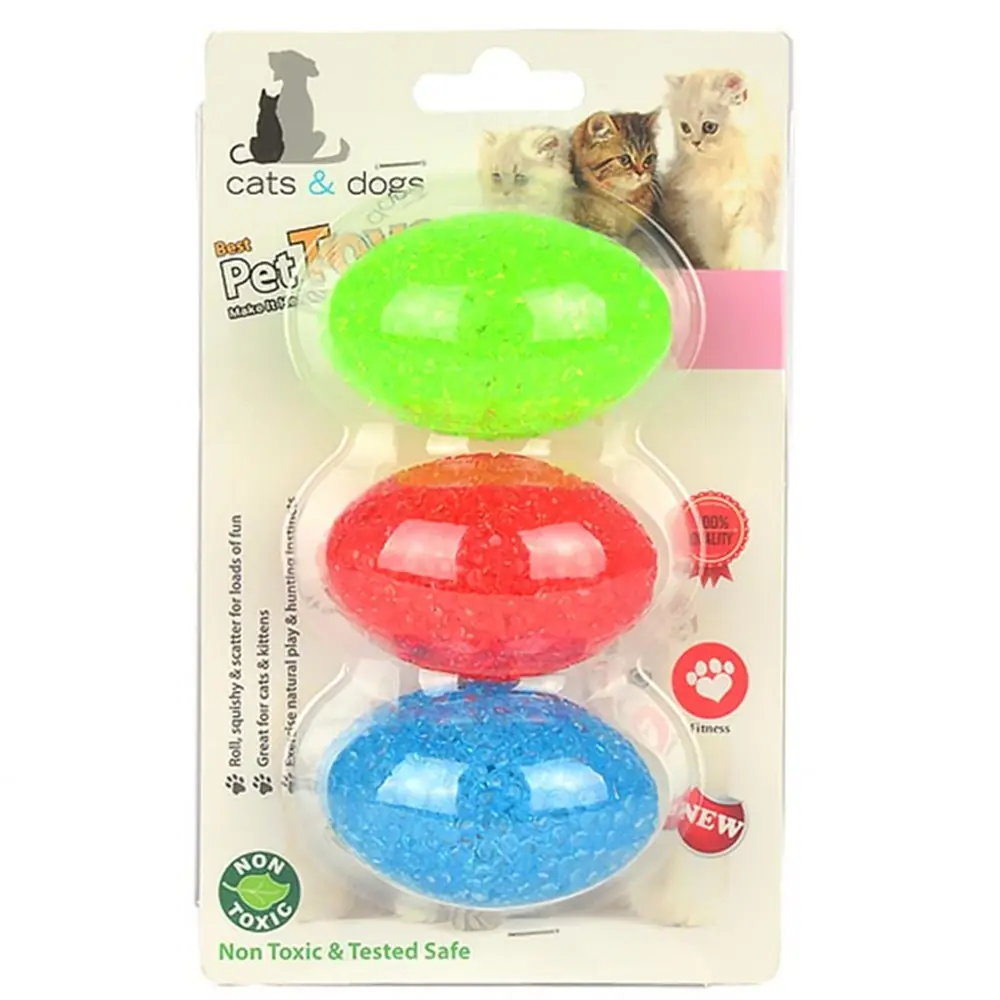 FLİP ÇINGIRAKLI ELİPS KEDİ OYUN TOPU 3'LÜ