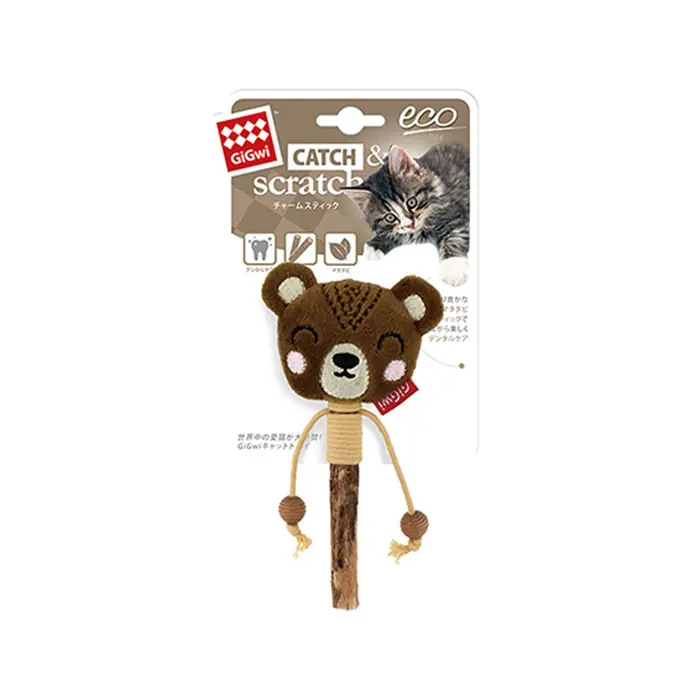 GİGWİ STİCK AHŞAP AYICIK KEDİ OYUNCAĞI