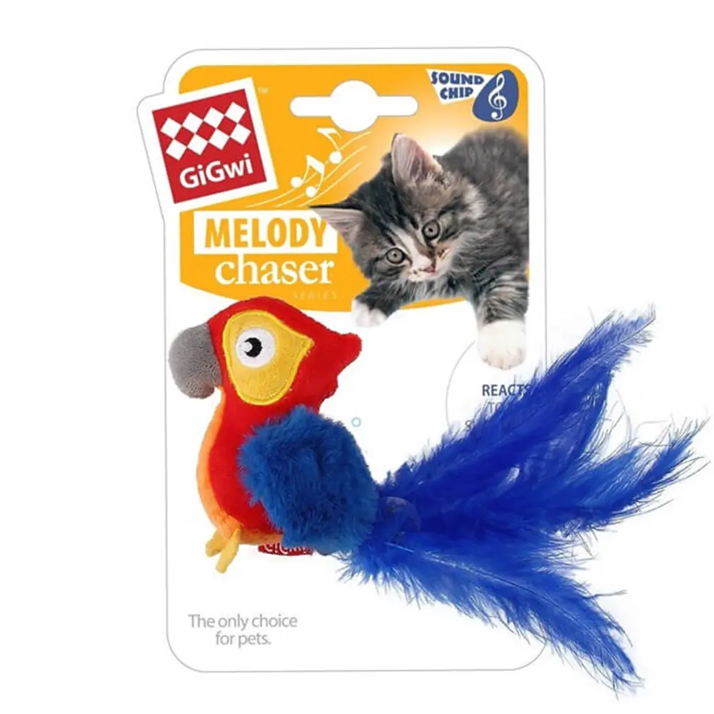 GİGWİ MELODY CHASER SESLİ MAKAW PAPAĞANI PELUŞ KEDİ OYUNCAĞI