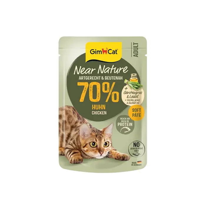 GİMCAT NEAR NATURE EZME TAVUKLU YETİŞKİN KEDİ KONSERVESİ 85GR