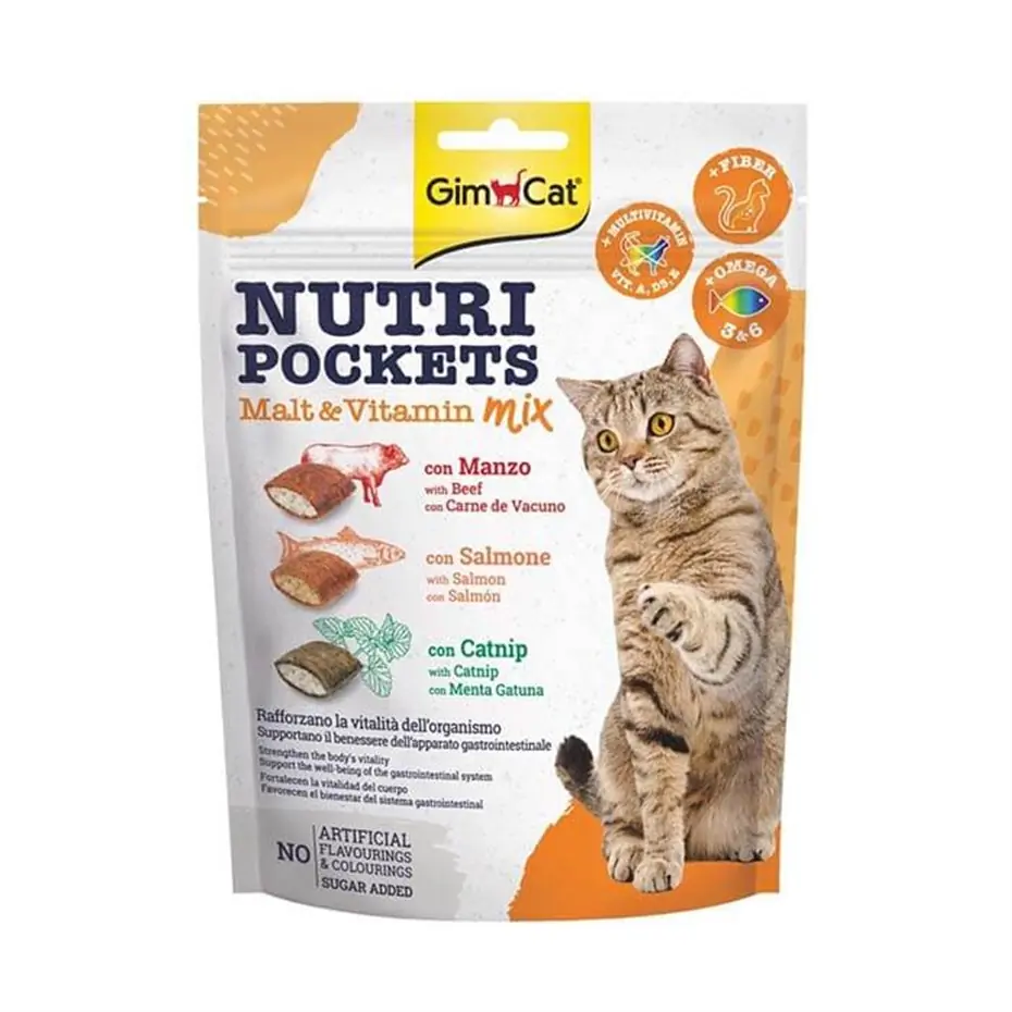 GİMCAT NUTRİPOCKETS MALT VE MULTİVİTAMİN KEDİ ÖDÜLÜ 150GR