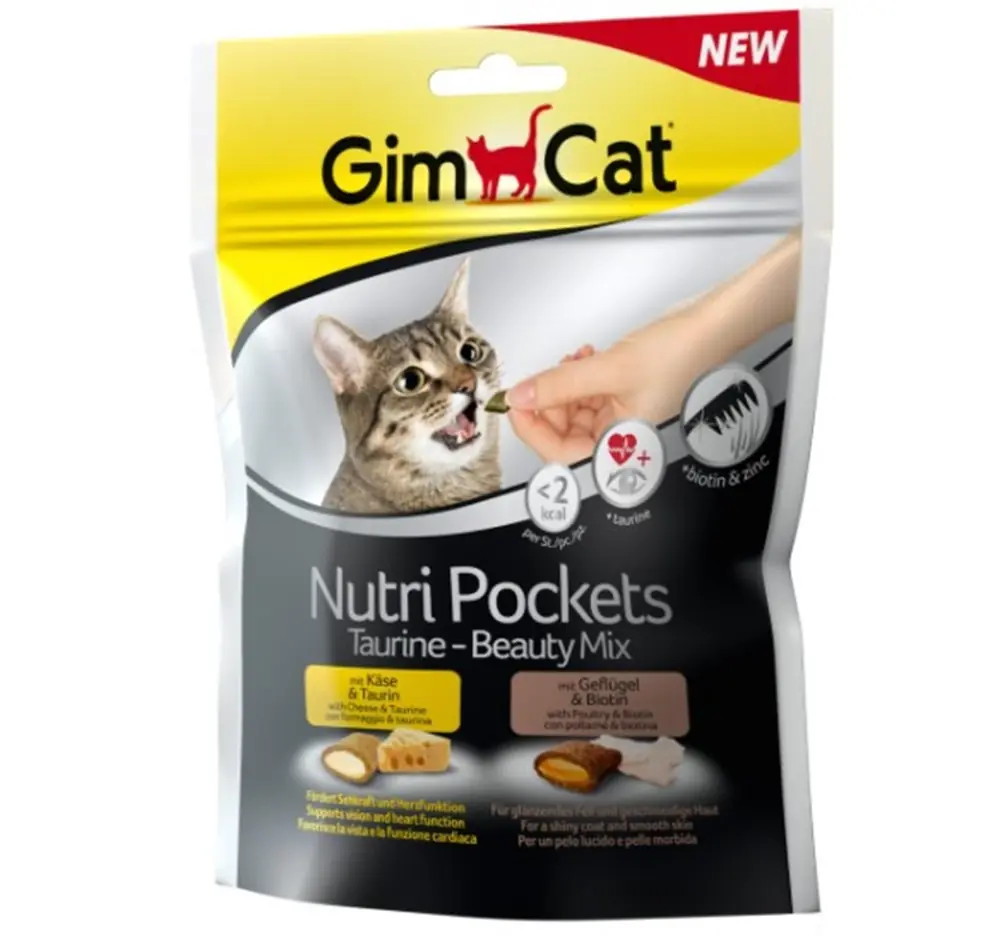 GİMCAT NUTRİPOCKETS TAURİN-BEAUTY MİX KEDİ ÖDÜLÜ 150GR
