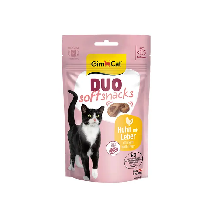 GİMCAT DUO SOFT SNACKS CHİCKEN WİTH LİVER KEDİ ÖDÜLÜ 50GR