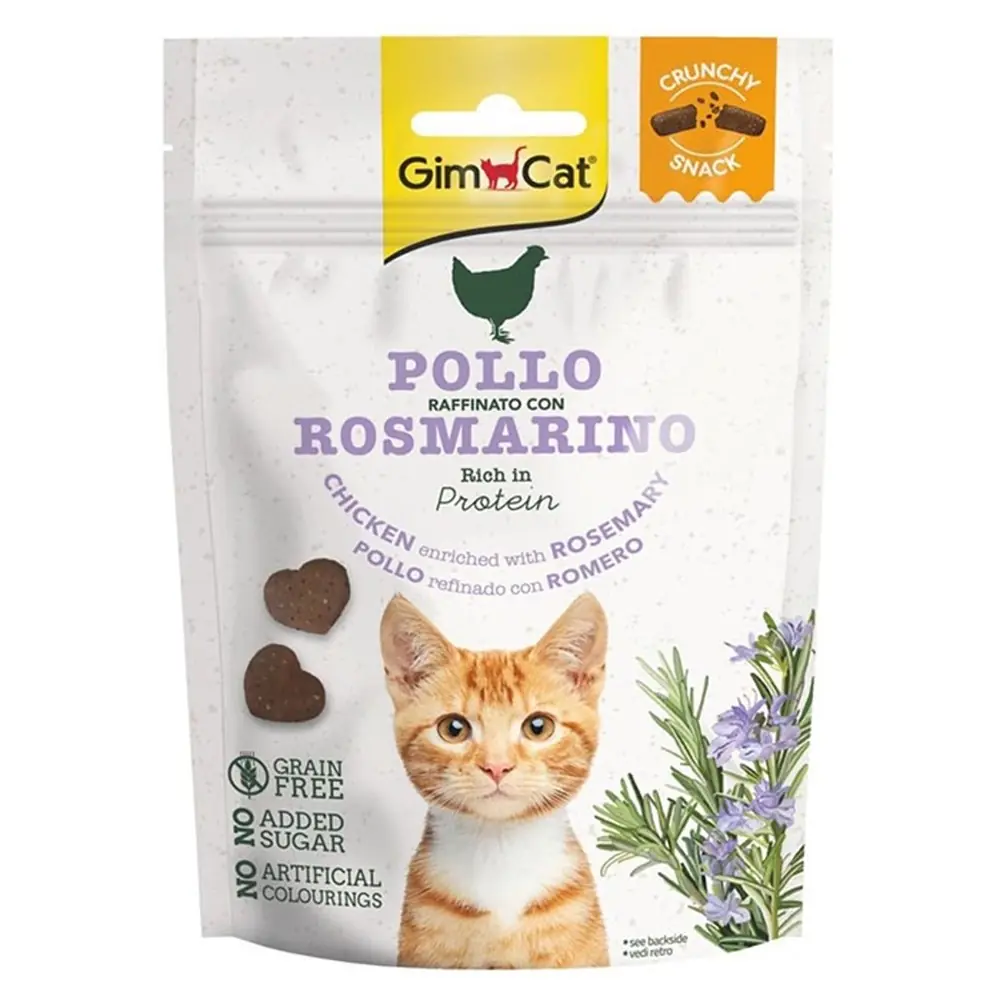 GİMCAT TAHILSIZ CRUNCHY SNACKS TAVUKLU VE BİBERİYELİ KEDİ ÖDÜLÜ 60GR