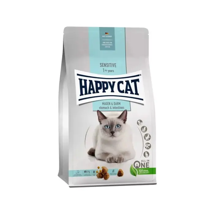HAPPY CAT SENSİTİVE MAGEN & DARM SİNDİRİM SİSTEMİ DESTEKLEYİCİ ÖRDEKLİ YETİŞKİN KEDİ MAMASI 4KG