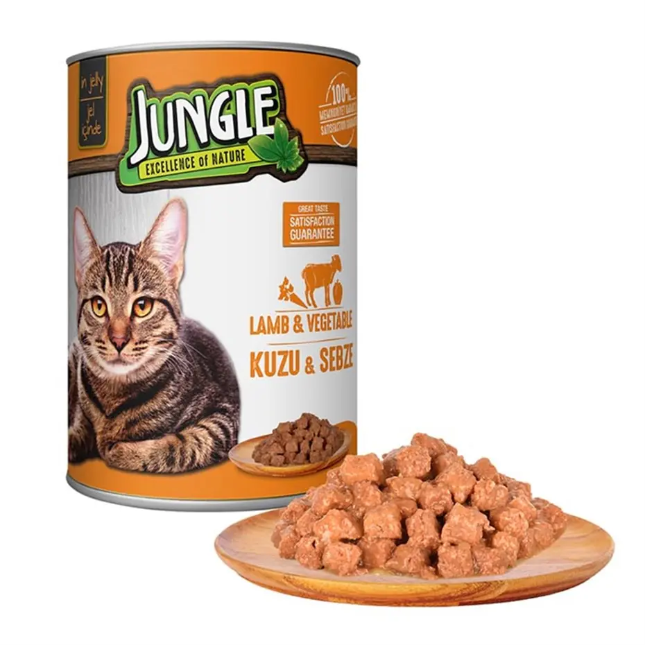 JUNGLE KUZU ETLİ-SEBZELİ KEDİ KONSERVESİ 415GR