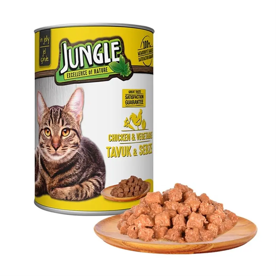 JUNGLE TAVUKLU-SEBZELİ KEDİ KONSERVESİ 415GR