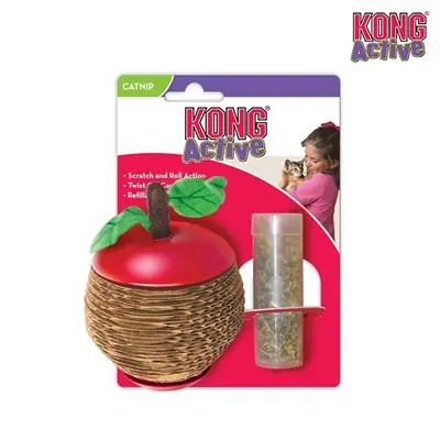 KONG ELMA ŞEKLİNDE KEDİOTLU TIRMALAMA KEDİ OYUNCAĞI 9 CM