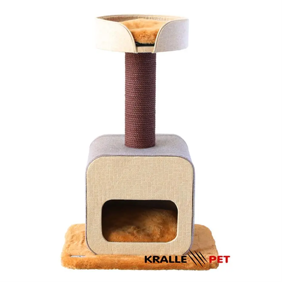 KRALLE OTURAKLI VE YUVALI KEDİ TIRMALAMA 1044MODEL KAHVE