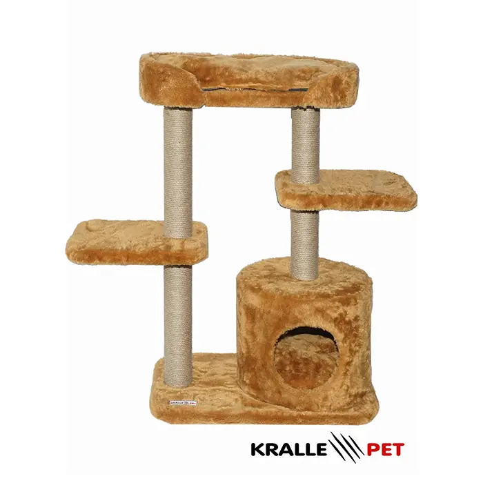 KRALLE YUVALI VE OTURAKLI KEDİ TIRMALAMA 1036MODEL KAHVE