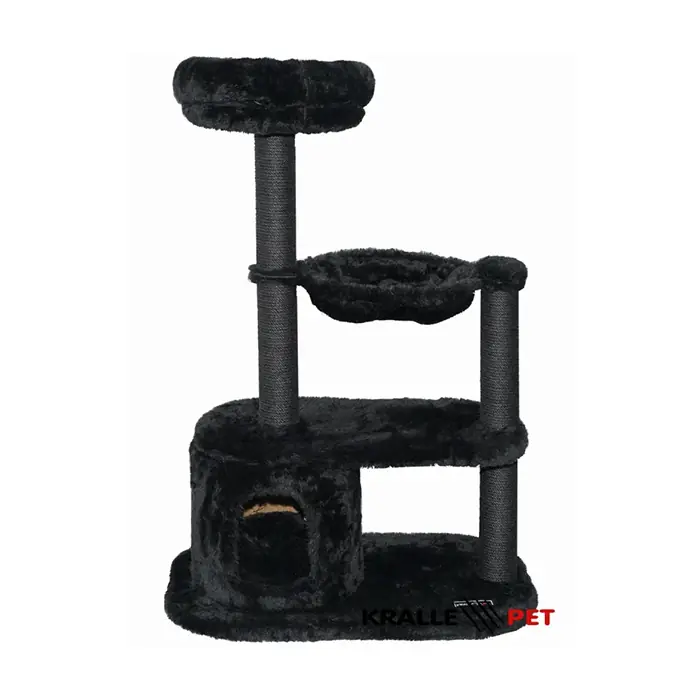 KRALLE ÜÇ KATLI YUVALI HAMAKLI KEDİ TIRMALAMA 1037MODEL KOYU GRİ