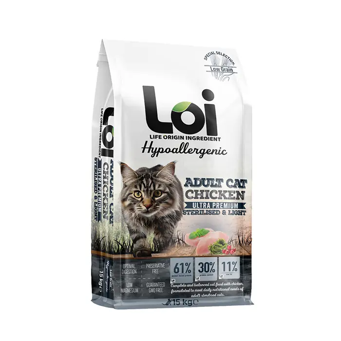 LOİ TAVUK ETLİ KISIRLAŞTIRILMIŞ KEDİ MAMASI 15KG