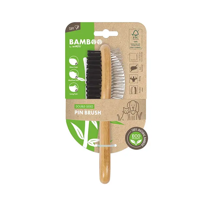 M-PETS BAMBU ÇİFT TARAFLI FIRÇA 6X22CM