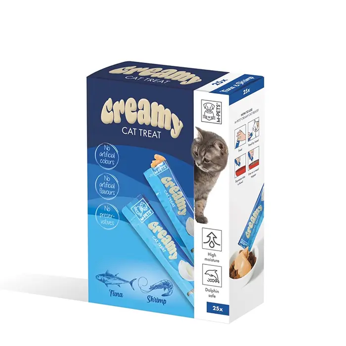 M-PETS CREAMY TON BALIKLI KARİDESLİ KEDİ ÖDÜLÜ 25X15GR
