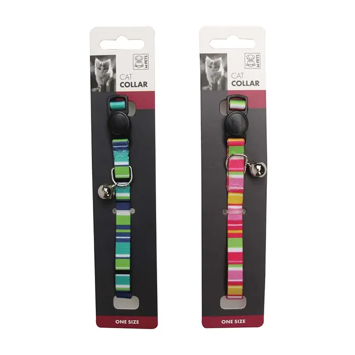 M-PETS STRİPES ZİLLİ KEDİ BOYUN TASMASI YEŞİL PEMBE