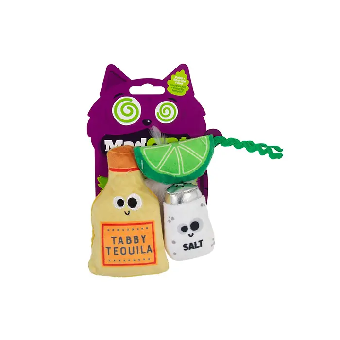 MAD CAT TABBY TEQUİLA KEDİ OTLU VE MATATABİLİ 3'LÜ KEDİ OYUNCAĞI