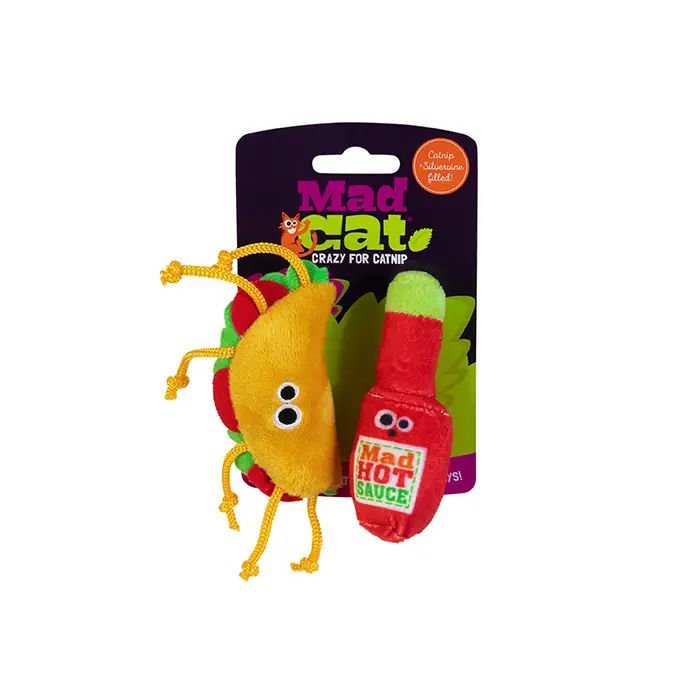MAD CAT TACO TUESDAY KEDİ OTLU VE MATATABİLİ 2'Lİ KEDİ OYUNCAĞI