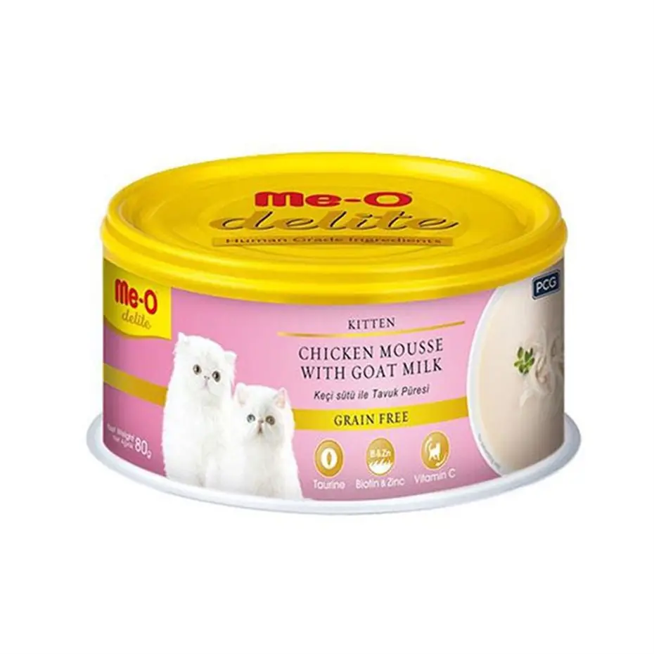 ME-O DELİTE KEÇİ SÜTLÜ TAVUK ETLİ TAHILSIZ EZME YAVRU KEDİ KONSERVESİ 80 GR