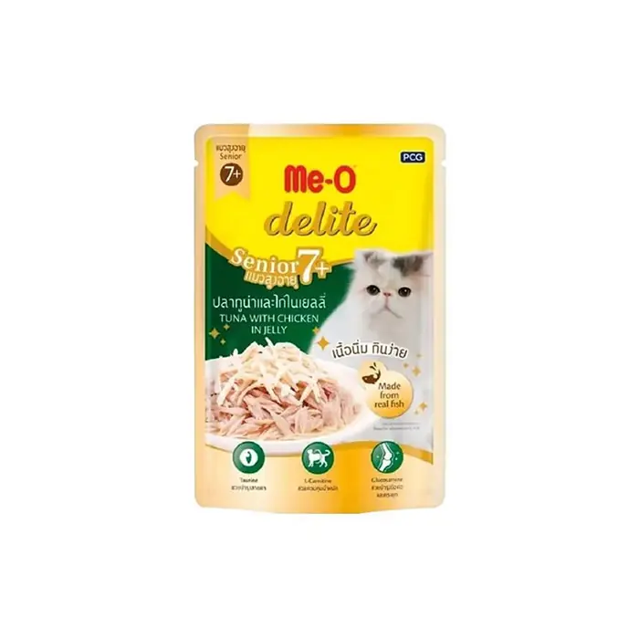 ME-O DELİTE POUCH SENİOR TAVUKLU VE TON BALIKLI YAŞLI KEDİ YAŞ MAMASI 70GR