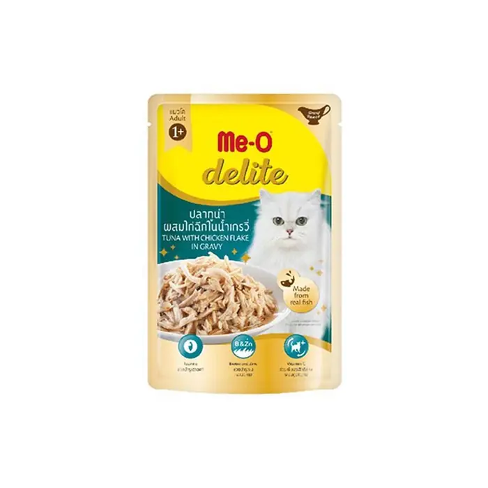 ME-O DELİTE POUCH SOSLU TON BALIKLI VE TAVUK ETLİ YETİŞKİN KEDİ YAŞ MAMASI 70GR