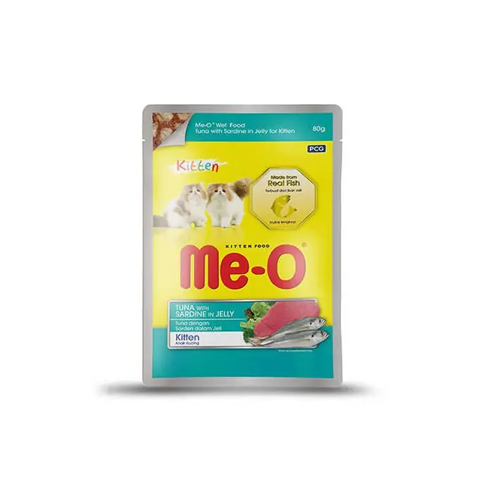 ME-O POUCH KİTTEN TON BALIKLI VE SARDALYALI YETİŞKİN KEDİ YAŞ MAMASI 80GR