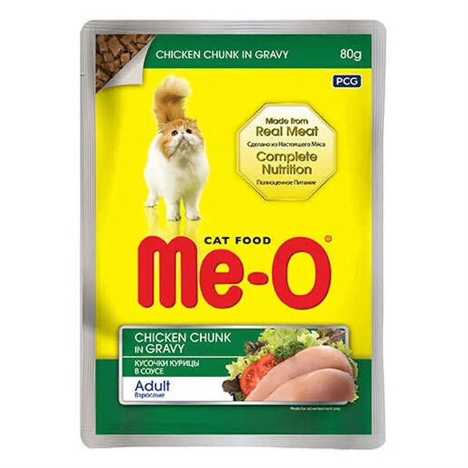 ME-O TAVUK ETLİ SOSLU VE PARÇA ETLİ YAŞ KEDİ MAMASI 80 GR