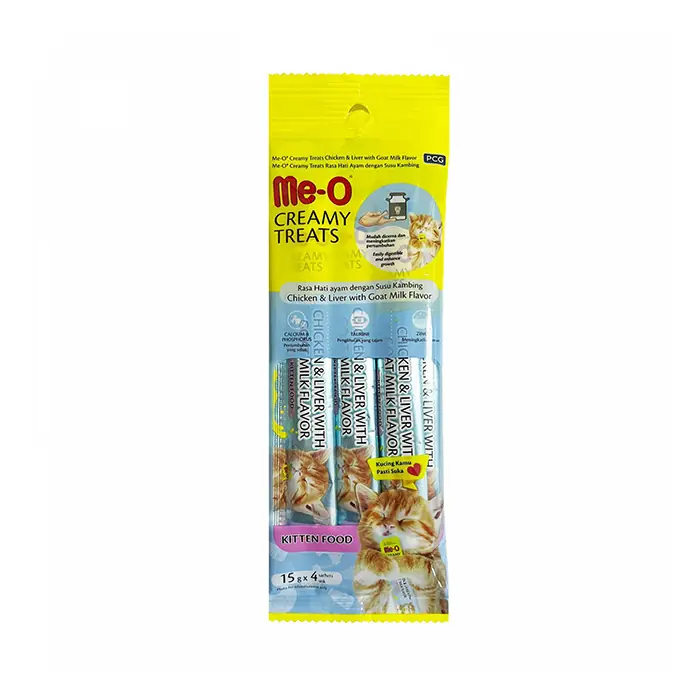 ME-O CREAMY KİTTEN TAVUK CİĞERLİ KEÇİ SÜTLÜ KREMA SIVI KEDİ ÖDÜLÜ 4X15GR