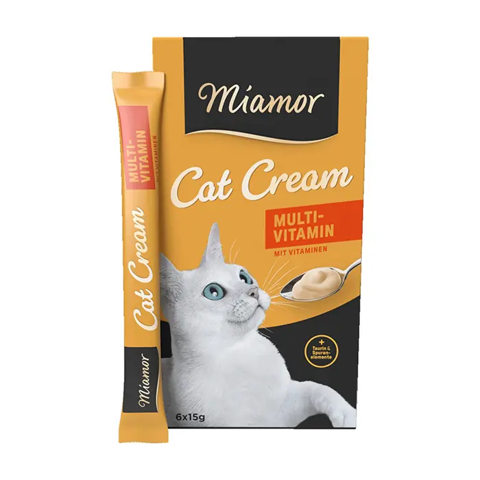 MİAMOR CREAM MULTİ VİTAMİN TAMAMLAYICI EK BESİN VE KEDİ ÖDÜLÜ 6X15 GR