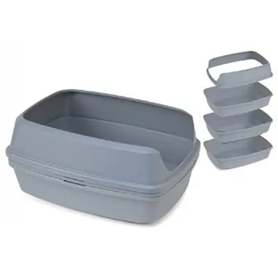 MODERNA ELEKLİ KEDİ TUVALETİ GRİ-SARI 38X50X24CM