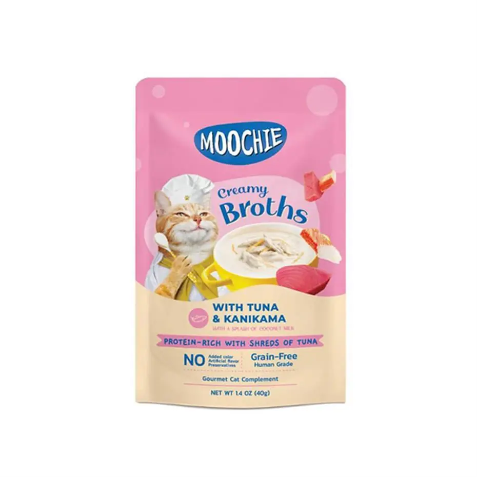 MOOCHİE PARÇA TON BALIKLI KANİKAMALI TAHILSIZ KEDİ ÇORBASI 40GR