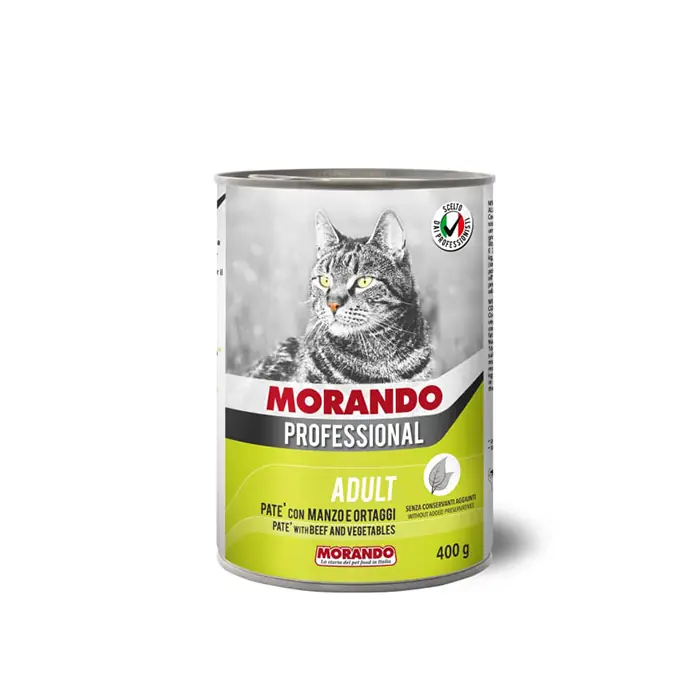 MORANDO PATE SIĞIR ETLİ VE SEBZELİ YETİŞKİN KEDİ KONSERVESİ 400GR