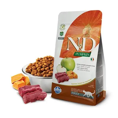 N&D BALKABAKLI GEYİK ETLİ-ELMALI TAHILSIZ YETİŞKİN KEDİ MAMASI 1.5 KG