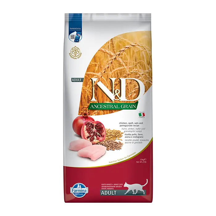 N&D DÜŞÜK TAHILLI TAVUK NAR KEDİ MAMASI 10 KG
